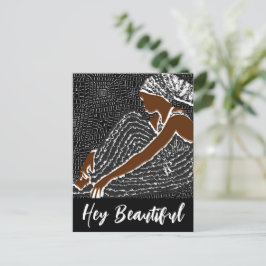 He Beautiful Black Woman in a African Head Wrap Postkarte