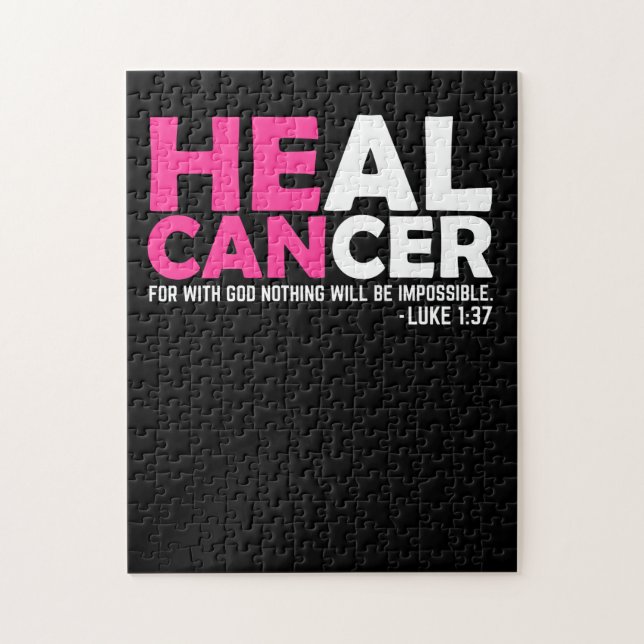 He Can Heal Cancer Awesome Breast Cancer Awareness (Vertikal)