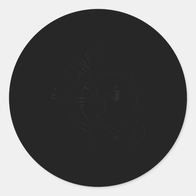 He Cancer F U, Funny Cat Middle Finger, for Cance Runder Aufkleber (Vorderseite)