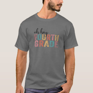 He Fourth Grade Funny 4th Grade Teacher Back T T-Shirt