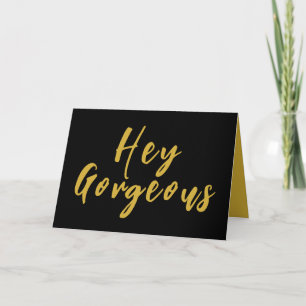 He Gorgeous, Black and Gold Birthday Card Ankündigung