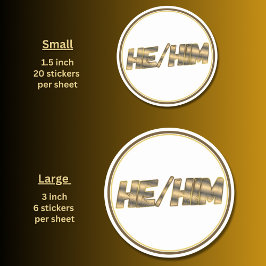 He Him Gold T - Shirt Runder Aufkleber