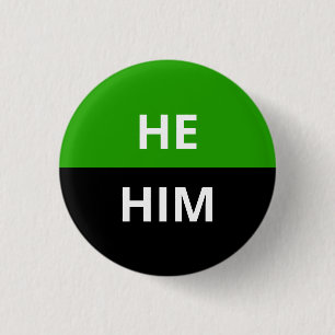 He/Him Pronomina Neutrois Abzeichen Button