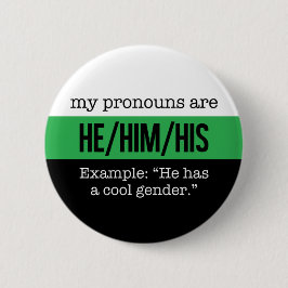 He/Him Pronomina - Neutrois Flagge Button