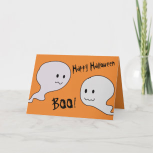 Hé huez ! Carte mignonne de Halloween de fantômes