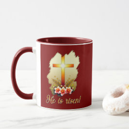 He Is Risen – Christian Easter Cross Art - caneca Tasse