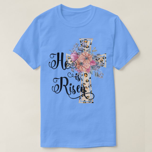 He Is Risen Cute Jesus Christian Teen Girls Mom Ea T-Shirt (Design vorne)