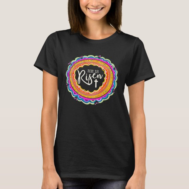 He is Risen Easter Christian Clothing Matthew 286  T-Shirt (Vorderseite)