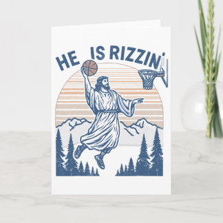 He Is Risen Funny Easter Jesus Playing Sketll Mens Karte