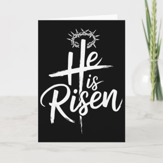 He Is Risen Jesus Cross For Religious Christian Ea Karte