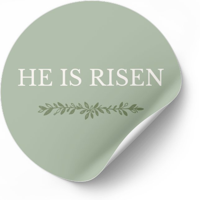 He Is Risen Minimal Easter Faith Round Sticker (Von Creator hochgeladen)