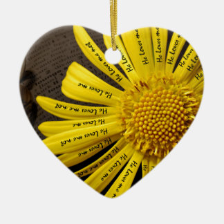 he loves me he loves me not keramik ornament