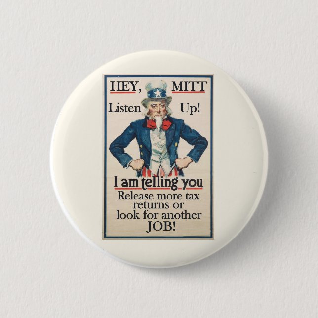 He Mitt! Uncle Sam Will Sie… Button (Vorderseite)