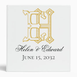 HE Monogram oder EH Monogram Hochzeitsbinder 3,8 Cm Ordner