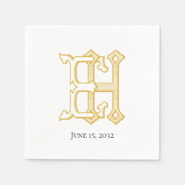 HE Monogram oder EH Monogram Napkins Serviette