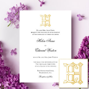 HE Monogram oder EH Monogram Wedding Einladungen