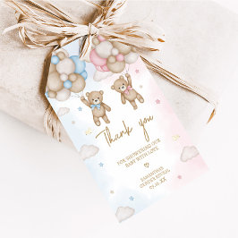 He or She Bear Gender Reveal Favor Tags Geschenkanhänger