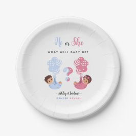 He or She Twins Balloon Gender Reveal Pappteller