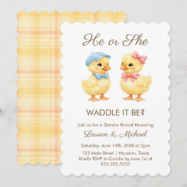 He or She WADDLE IT BE? Gender Reveal Invitation Einladung