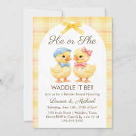 He or She WADDLE IT BE? Gender Reveal Invitation Einladung