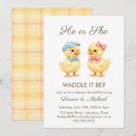 He or She WADDLE IT BE? Gender Reveal Invitation Einladung