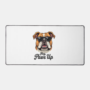 Hé Paws Up Bulldog Vintage avec Lunettes de Soleil
