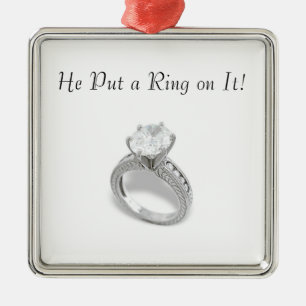 He Put a Ring on It! Silbernes Ornament