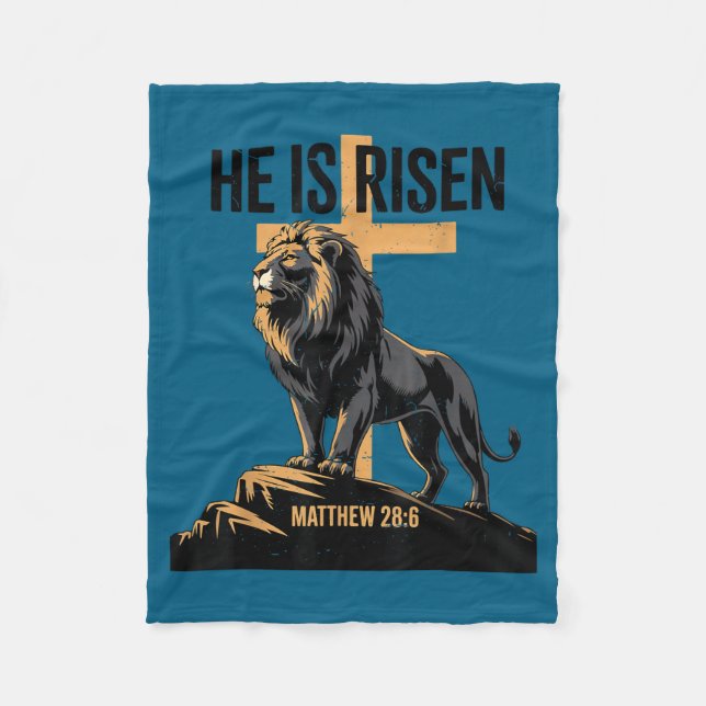 He Risen Jesus Lion Judah Fleecedecke (Vorderseite)