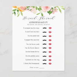He Said, She Said Bridal Shower Game