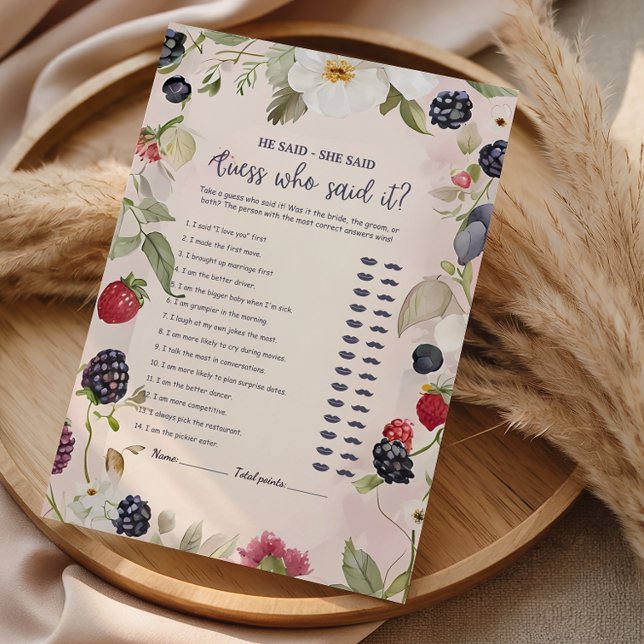 He Said She Said Floral Bridal Shower Game (Von Creator hochgeladen)