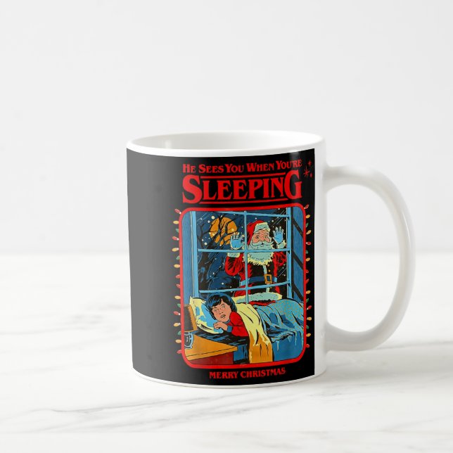 He Sees You When You're Sleeng Merry Christmas  Kaffeetasse (Rechts)