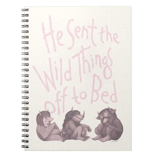 He Sent the Wild Things Off to Bed - Pink Notizblock (Vorderseite)