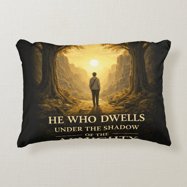 He Who Dwells Psalm 91 Christian Art Dekokissen (Vorderseite)