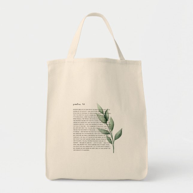 He Will Guard You Psalm 91 Grocery Bag Tragetasche (Vorne)