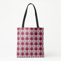 Head and Neck Cancer Awareness Plaid Burgundy