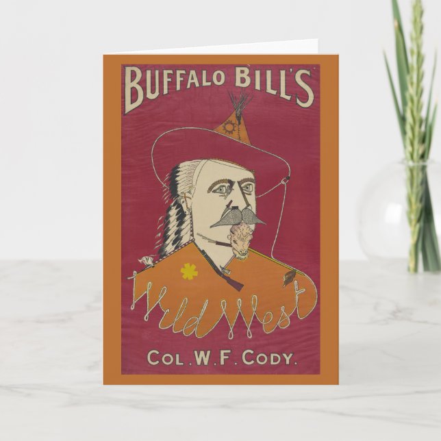 Head-and-Shoulders-Portrait von Buffalo Bill Karte (Vorderseite)