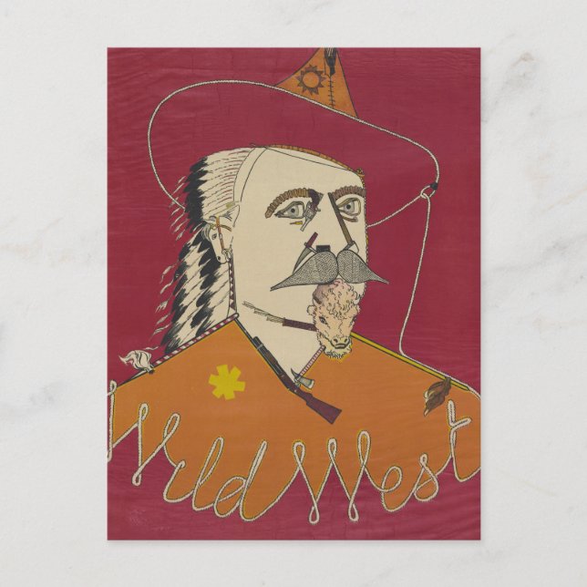 Head-and-Shoulders-Portrait von Buffalo Bill Postkarte (Vorderseite)