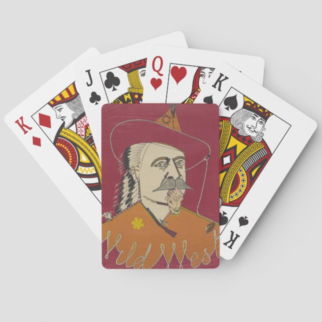 Head-and-Shoulders-Portrait von Buffalo Bill Spielkarten (Rückseite)