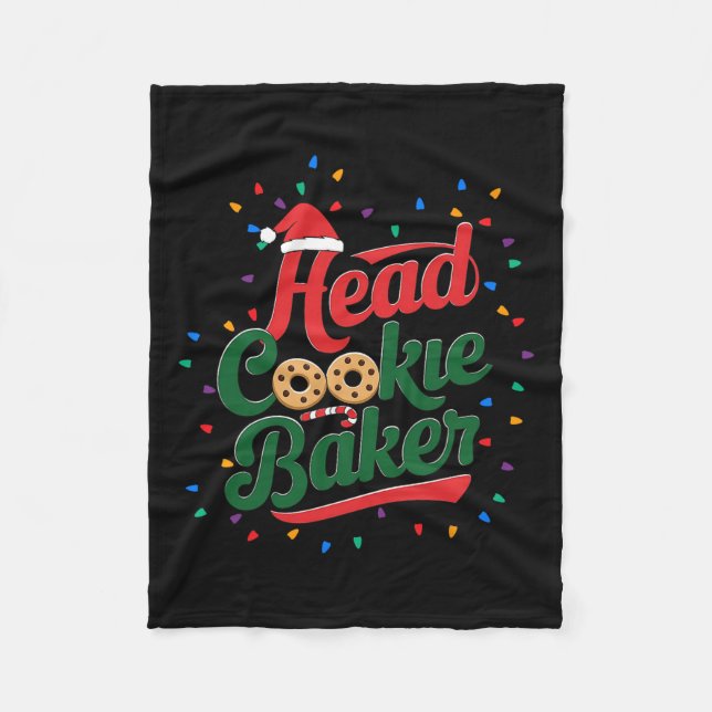 Head Cookie Baker Weihnachtsgebäck Backen Fleecedecke (Vorderseite)