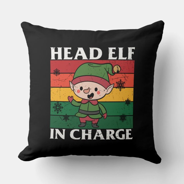 Head Elf In Charge Kissen (Vorderseite)