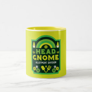 Head Garden Gnome Allotment Garden Zweifarbige Tasse