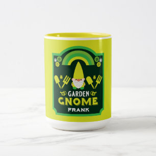 Head Garden Gnome Gardener Zweifarbige Tasse