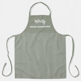 Head Gardename White Pinstripe | PERSONALISIERT Schürze