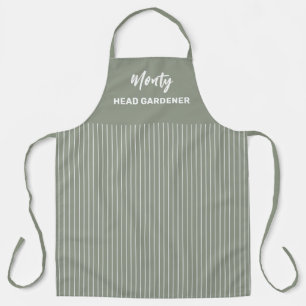 Head Gardename White Pinstripe   PERSONALISIERT Schürze