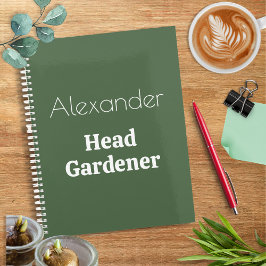 Head Gardener Funny Custom Personalisiert Garening Planer