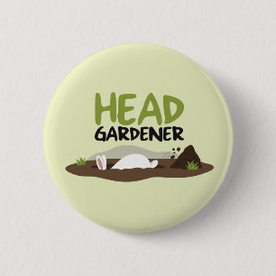 Head Gardener Illustration Button