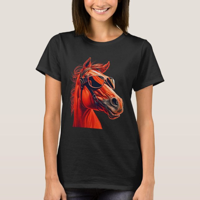 Head Horses  Humorous Sunglasses  2 T-Shirt (Vorderseite)