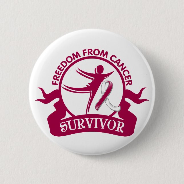 Head Neck Cancer - Freedom from Cancer Survivor Button (Vorderseite)