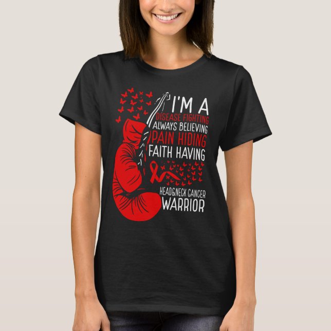 Head&Neck Cancer Warrior Awareness Ribbon Disease T-Shirt (Vorderseite)
