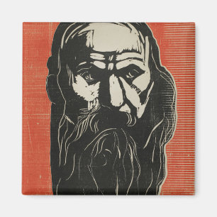 Head of an Old Man with Beard by Edvard Munch Magnet
